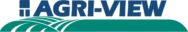 Agri-View logo in blue and green colors with stylized leaf design
